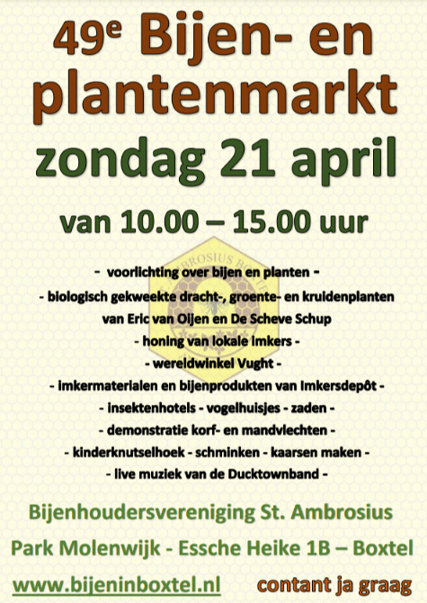 Bijen markt Boxtel - Bee market 21 april 2024